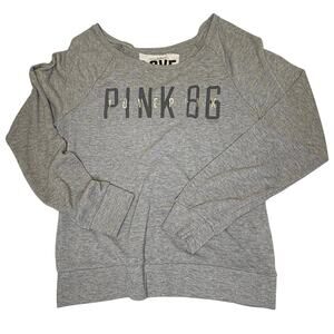 Pink Off-Shoulder Sweatshirt Women’s L Gray
